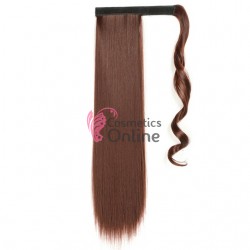 Extensie de par coada cu clema si arici dreapta de 60cm cod MST6 Castaniu Mediu